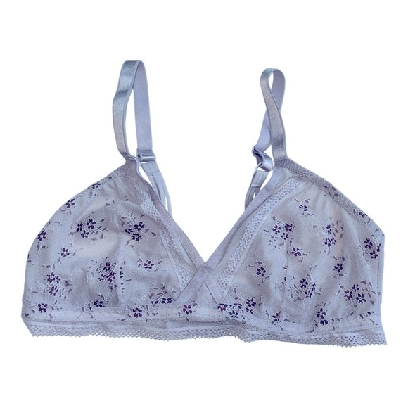 Auden Pale Purple Semi Sheer Lace Bralette, XL - Picture 3 of 4
